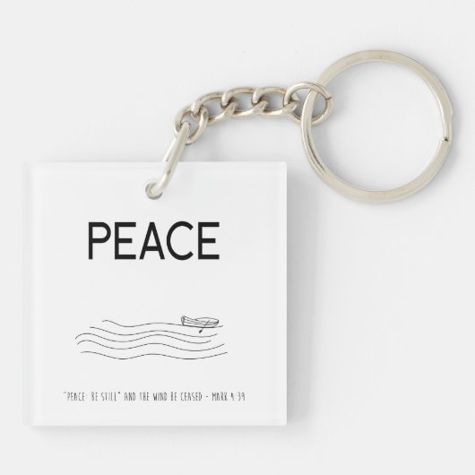 Peace Be still Boat in water キーホルダー (裏面)