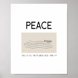 Peace Be still Boat in water ポスター