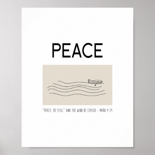 Peace Be still Boat in water ポスター (正面)