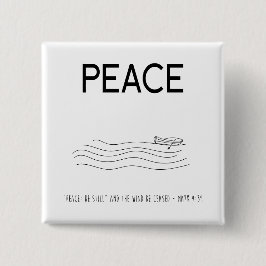 Peace Be still Boat in water 缶バッジ