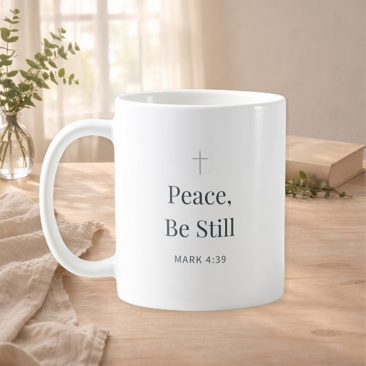 Peace, Be Still Christian Faith Mug – Mark 4:39 コーヒーマグカップ