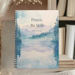Peace Be Still Christian Scripture – Mark 4:39 ノートブック