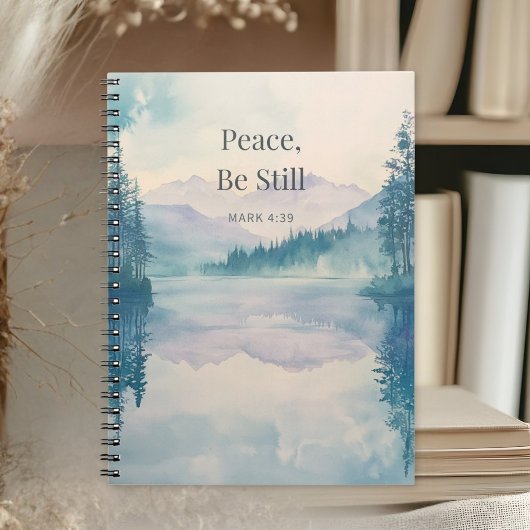 Peace Be Still Christian Scripture – Mark 4:39 ノートブック
