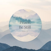 Peace, Be Still Christian Scripture – Mark 4:39 ラウンドシール