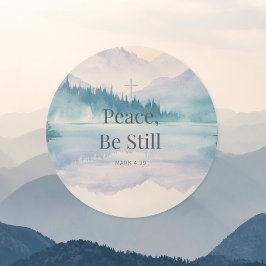 Peace, Be Still Christian Scripture – Mark 4:39 ラウンドシール
