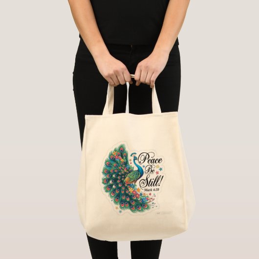 Peace be still grocery tote トートバッグ (正面(商品))