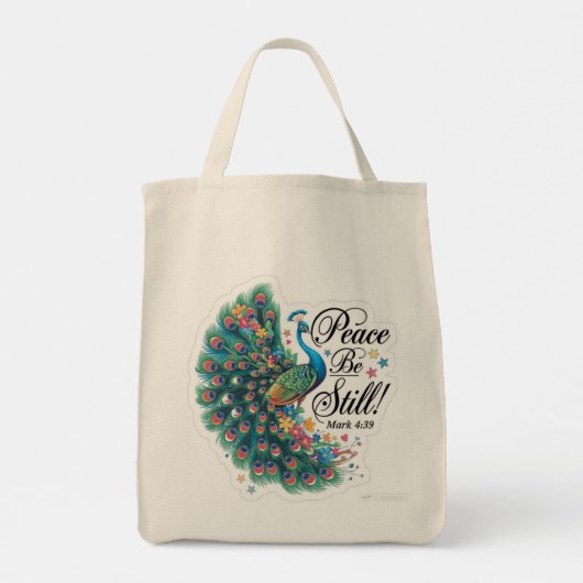 Peace be still grocery tote トートバッグ (裏面)