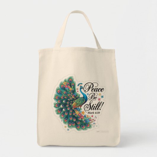 Peace be still grocery tote トートバッグ (正面)