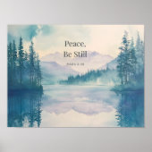 Peace Be Still Scripture Wall Art – Mark 4:39 ポスター (正面)