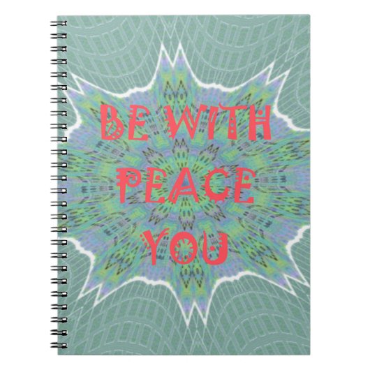 Peace Be With 感動的 You Graphic Art文字 ノートブック (正面)