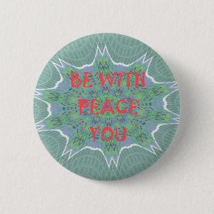 Peace Be With 感動的 You Graphic Art文字 缶バッジ