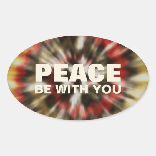 Peace Be With You絞り染め4PCステッカーパック 楕円形シール (正面)