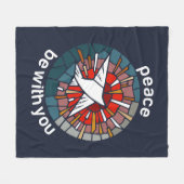 Peace be with you フリースブランケット (正面(横))