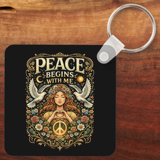 Peace Begins Within キーホルダー (裏面)
