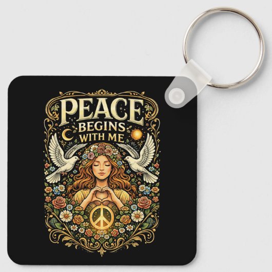 Peace Begins Within キーホルダー (裏面)