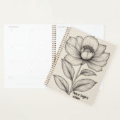Peace Begins Within – Elegant Floral Line Art Note プランナー手帳 (ディスプレー)