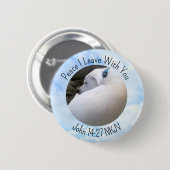 Peace Bible Verse Dog Photo in Light Blue Sky 缶バッジ (正面&裏面)