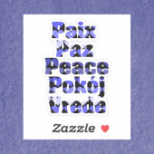 Peace Blue Hearts Many Languages シール