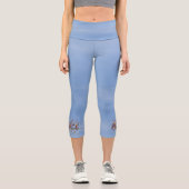 PEACE Blue Sky Butterflies | Motivational Hope Joy カプリレギンス (正面)