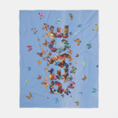 PEACE Blue Sky Butterflies | Motivational Hope Joy フリースブランケット (正面)
