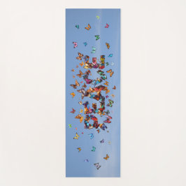 PEACE Blue Sky Butterflies | Motivational Hope Joy ヨガマット