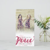 Peace Brush Scriptクリスマスホリデー写真 シーズンカード (スタンド正面)