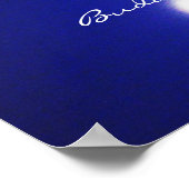 Peace Buddha sapphire blue reflection & 引用文 ポスター (角)