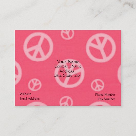 PEACE BUSINESS CARD - PINK – ビジネス – シンボルや象徴 名刺 (正面)