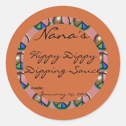 Peace Canningの蓋カバー – 2.5インチの蓋用サイズ ラウンドシール (正面)