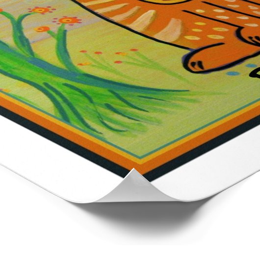 Peace Cat with Flowers ポスター (角)