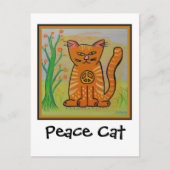 Peace Cat with Flowers ポストカード (正面)
