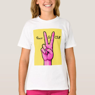 Peace & Chill ✌️漫画ミニマルの手Tシャツ Tシャツ