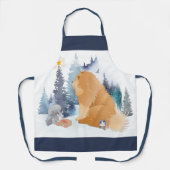 PEACE Chow犬のホリデーハウス国旗 エプロン (正面)