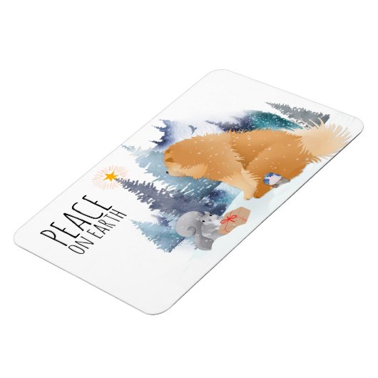 PEACE Chow犬の休日の写真マグネット マグネット (左側)