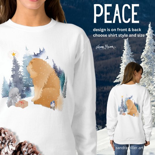 PEACE Chow HOLIDAY on front and back Sweatshirt スウェットシャツ