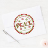 Peace Christmas Giftスタンプ ラウンドシール (封筒)