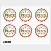 Peace Christmas Giftスタンプ ラウンドシール (シート)