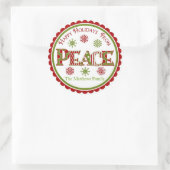 Peace Christmas Giftスタンプ ラウンドシール (バッグ)