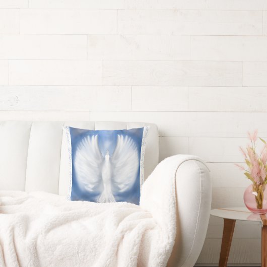 Peace Christmas Holiday New Years Dove Flat Card クッション (ソファ)