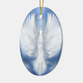 Peace Christmas Holiday New Years Dove Flat Card セラミックオーナメント (左)