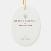 Peace Christmas Holiday New Years Dove Flat Card セラミックオーナメント (裏面)