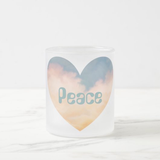 Peace Cloudsハート フロストグラスマグカップ (中央)