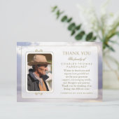 Peace Clouds金ゴールド写真悔やみや弔慰サンキューカード サンキューカード (スタンド正面)