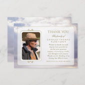 Peace Clouds金ゴールド写真悔やみや弔慰サンキューカード サンキューカード (正面/裏面)