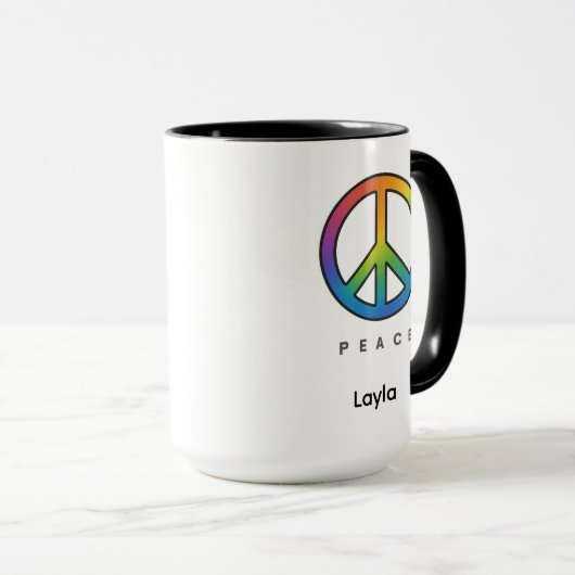 Peace Colorful Unisex マグカップ (正面右)