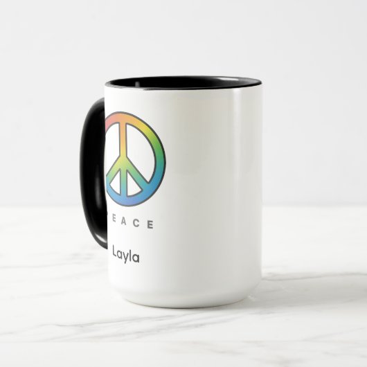 Peace Colorful Unisex マグカップ (正面左)