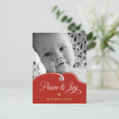 Peace Curvesクリスマスホリデーフォトカードポスト シーズンポストカード (スタンド正面)