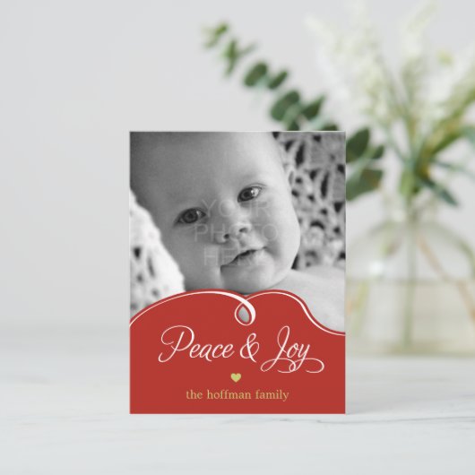 Peace Curvesクリスマスホリデーフォトカードポスト シーズンポストカード (スタンド正面)