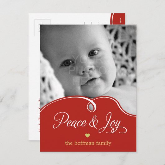 Peace Curvesクリスマスホリデーフォトカードポスト シーズンポストカード (正面/裏面)