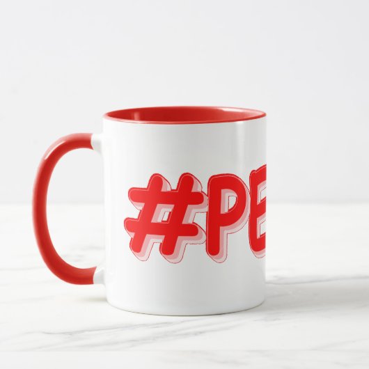 "#PEACE" Cute Design. Buy Now マグカップ (左)